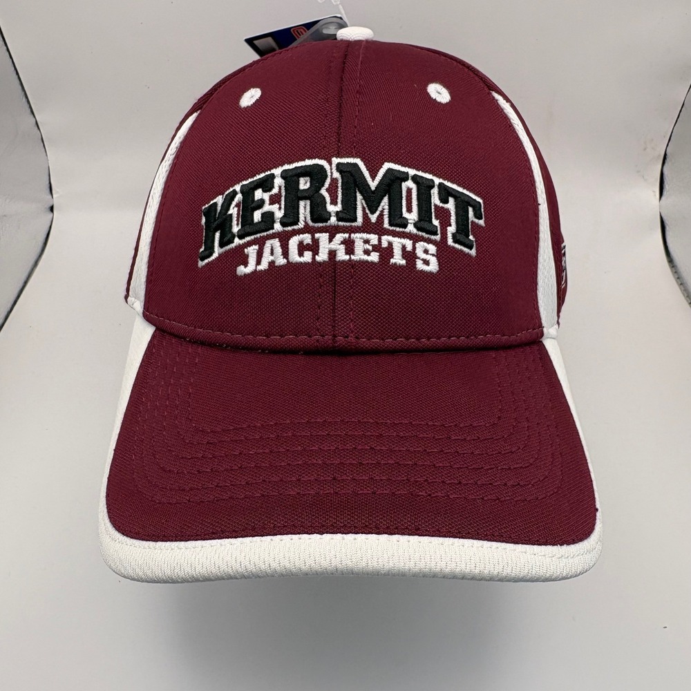The Game‎ PRO 2 Kermit Jackets Baseball Cap Maroon White Embroidered Logo A Flex